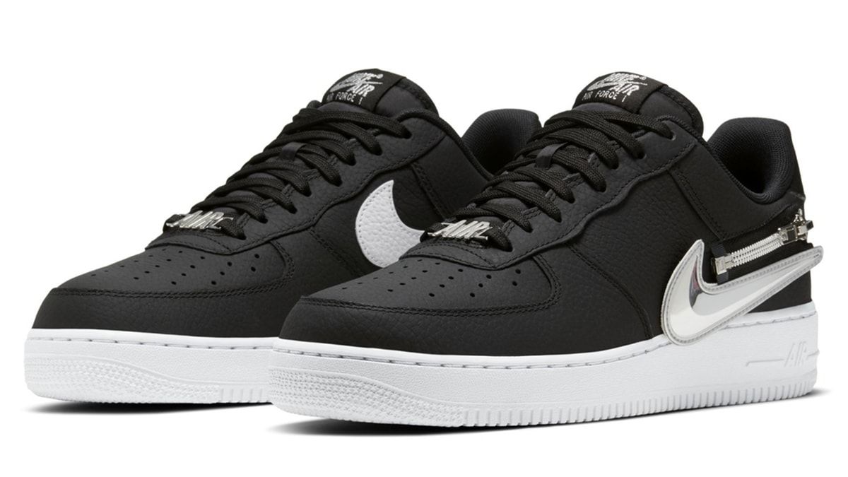 Black air force 1 hotsell with zipper