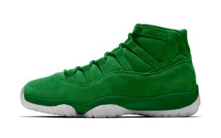 Speculative mock-up of the green-colored Air Jordan 11 "Monstars" retro celebrating the 30th anniversary of Space Jam.