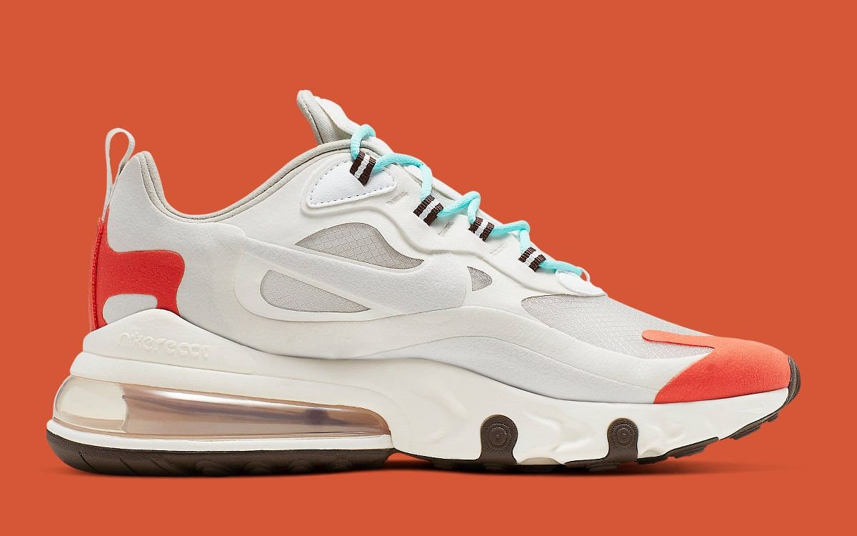 Air max 270 react light beige chalk/summit white/team orange/platinum tint sale