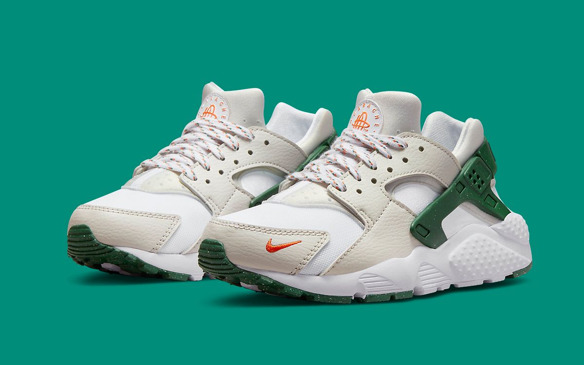 huarache green and white