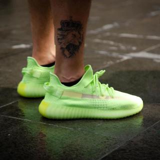 adidas yeezy jeans boost 350 v2 glow in the dark on foot look 5