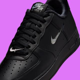 Women's Nike Air Force 1 Low Jewel "Black/Metallic Silver" (SKU: IV6039-001). Photo via Nike.