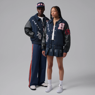 Howard University x Jordan Flight Men's Varsity Jacket "College Navy" (SKU: IU5510-419). Photo via Nike.