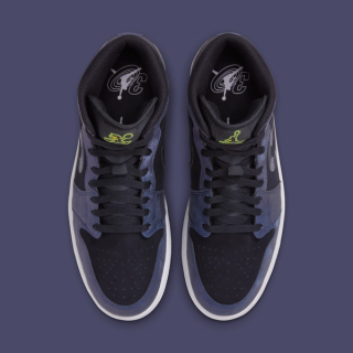 Men's Space Jam x Air Jordan 1 Mid "Black/Varsity Blue" (SKU: IX6374-001). Photo via Nike.
