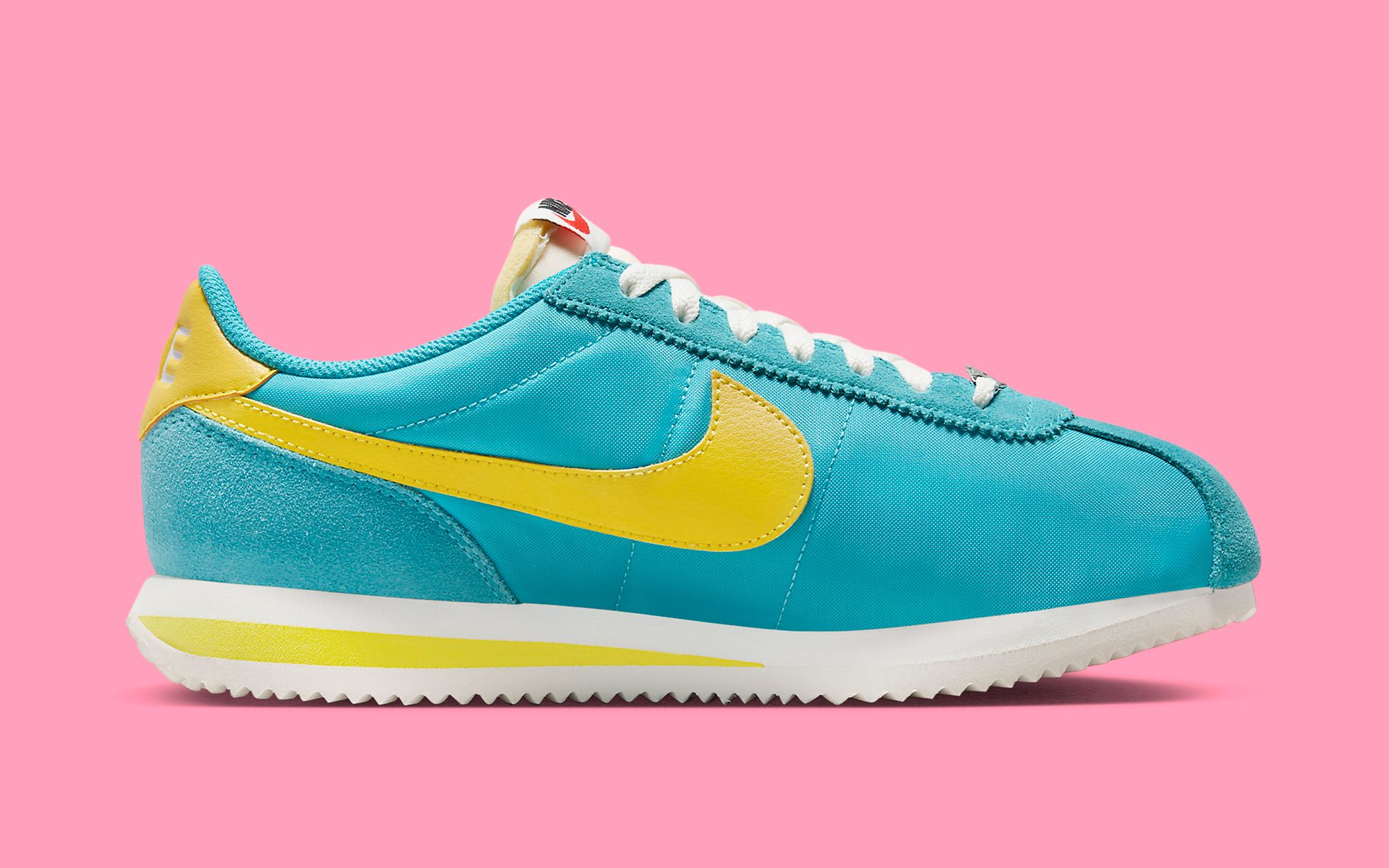 nike cortez pink and yellow