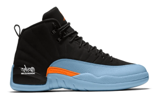 Speculative mock-up of the Air Jordan 12 "Soft Blue" retro expected April 2027. Image via @zSneakerHeadz & Sneaker Files.