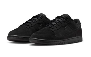 Nike Dunk Low "Triple Black Suede" sneaker.