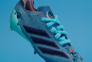 Special adidas Adizero Electric II U.S. football cleats inspired by Disney's Stitch from Lilo & Stitch.
