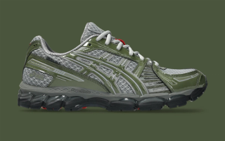 UP THERE's ASICS GEL-KAYANO® 12.1 collaboration in an olive green and grey color scheme.