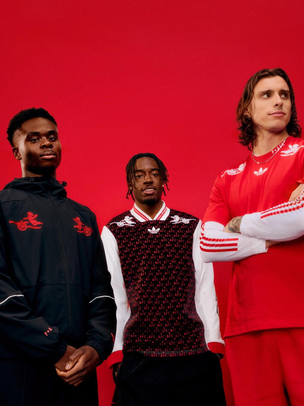 Adidas x Arsenal x PLACES+FACES Spring 2026 collection campaign image featuring collaborative footwear and apparel inspired by London