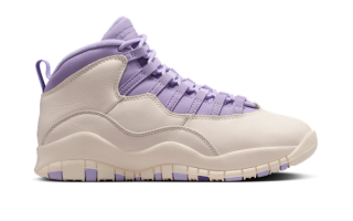Mock-up of the Air Jordan 10 "Hydrangeas" retro.