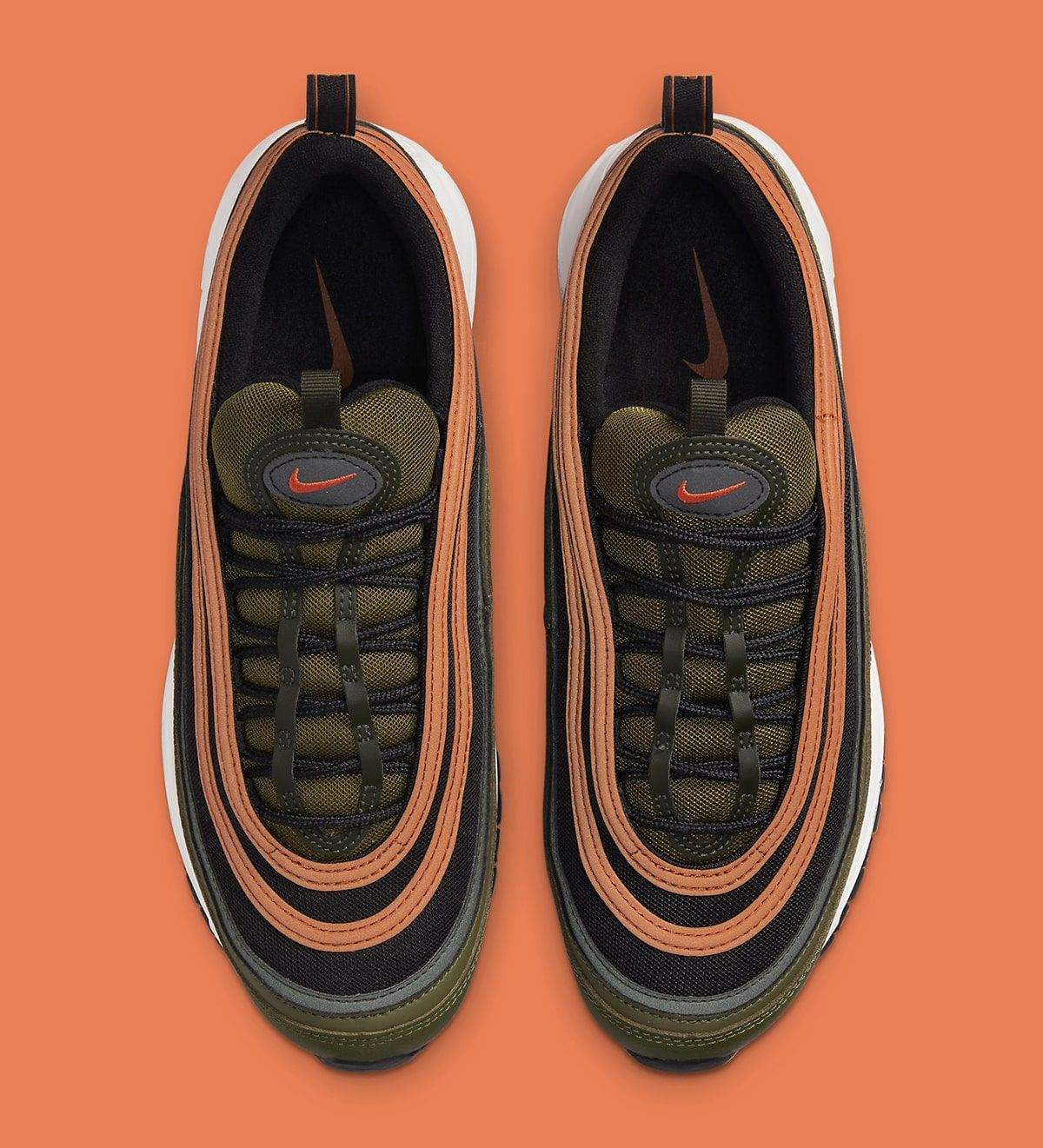 Air max 97 olive green best sale and orange