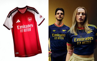 Arsenal's 26/27 adidas Home & Away Jerseys, in short-sleeve & crop top forms, worn by Declan Rice & Chloe Kelly.