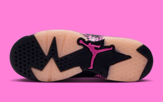 Big Kids' Air Jordan 6 Low “Black/Pink Leopard” (SKU: 768878-001). Photo via Foot Locker.