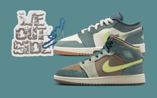 Big Kids' Air Jordan 1 Mid and Low with "We Outside" messaging.