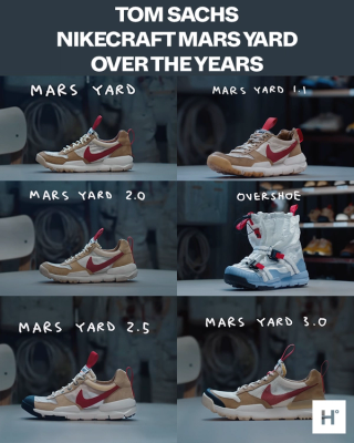 TOM SACHS paul nikeCRAFT MARS YARD OVER THE YEARS