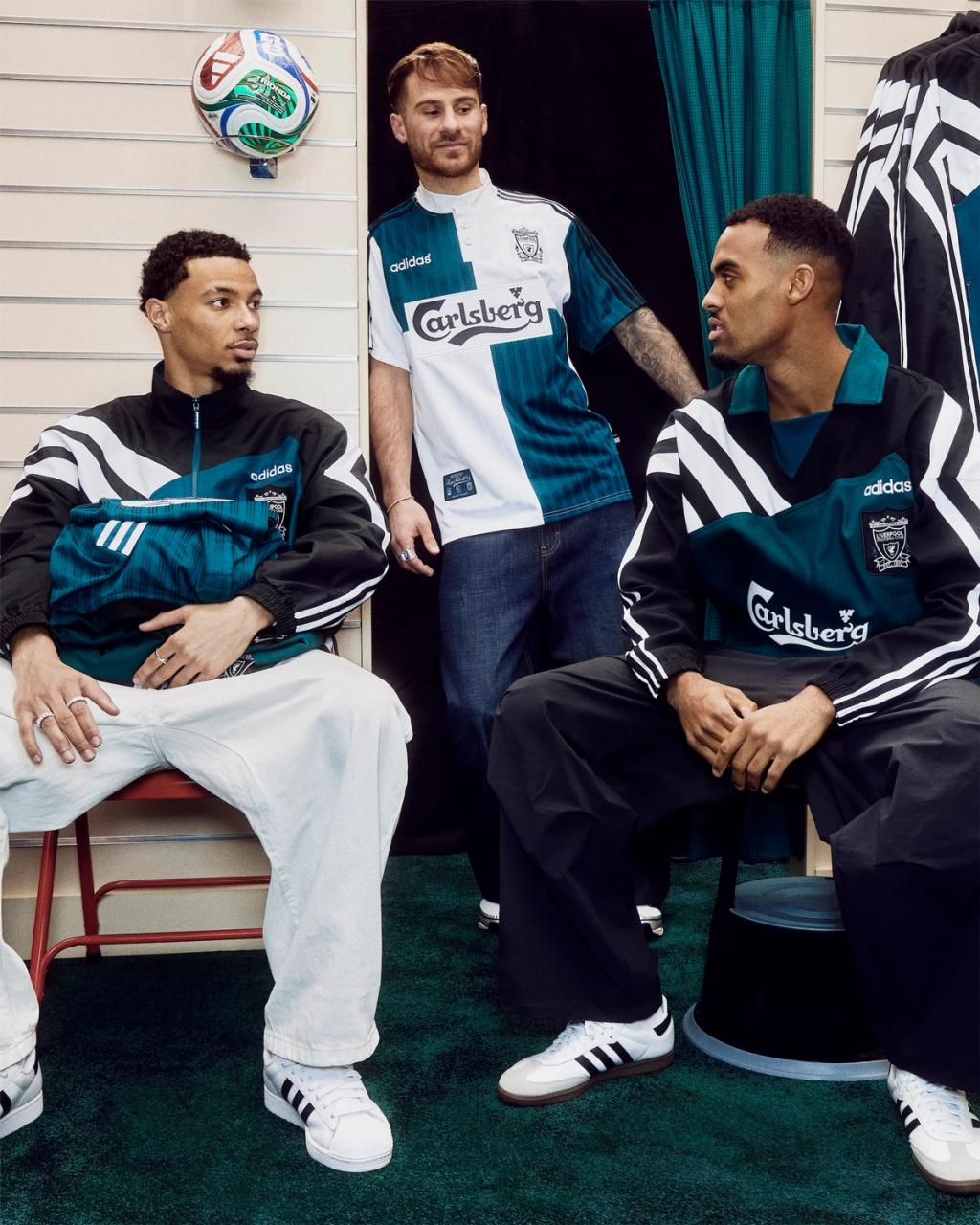 Adidas Liverpool 1995-96 throwback collection featuring retro football apparel and footwear honoring the club's historic season