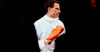 Marc Makowski, SVP of Innovation at adidas, holding the HYPERBOOST 360 recovery clog concept during the brand's Home of Innovation summit in Germany (Sept. 25, 2026)
