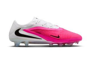Nike Phantom 6 Low Elite FG "Breakout" football boots in a pink-and-white colorway for the 2026 World Cup™.