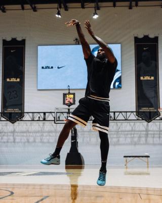 LeBron James Wearing the Nike LeBron 24 in a Blue Color Scheme. Photo via LeBron James.