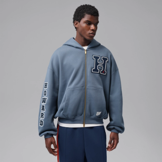 Howard University x Jordan Flight Men's Fleece Full-Zip Hoodie "College Navy" (SKU: IU5517-419). Photo via Nike.