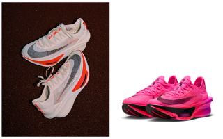 From Left: Nike Alphafly 4 "Sea Glass"; Alphafly 4 "Hyper Pink." Photos via Nike.