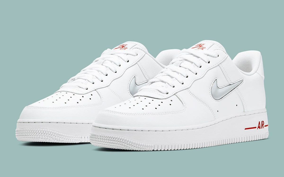 Nike air force 1 essential jewel 2024 white and red