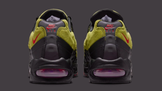 Aya Brown x Nike Air Max 95 collaboration in a "Atomic Green/Black/Anthracite/University Red" color scheme.