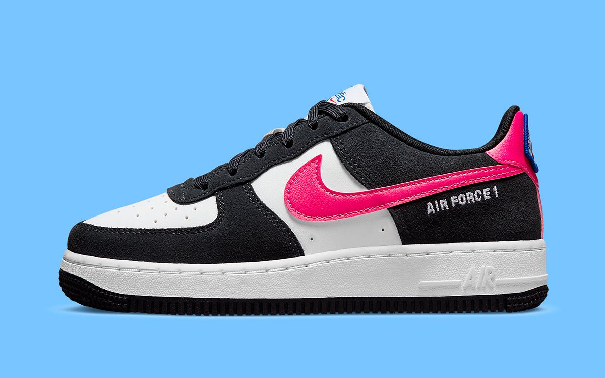 black pink and blue air forces