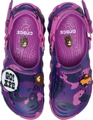 BAPE®︎ x Crocs Echo Clog "Purple Camo" (SKU: 213140-5BV).