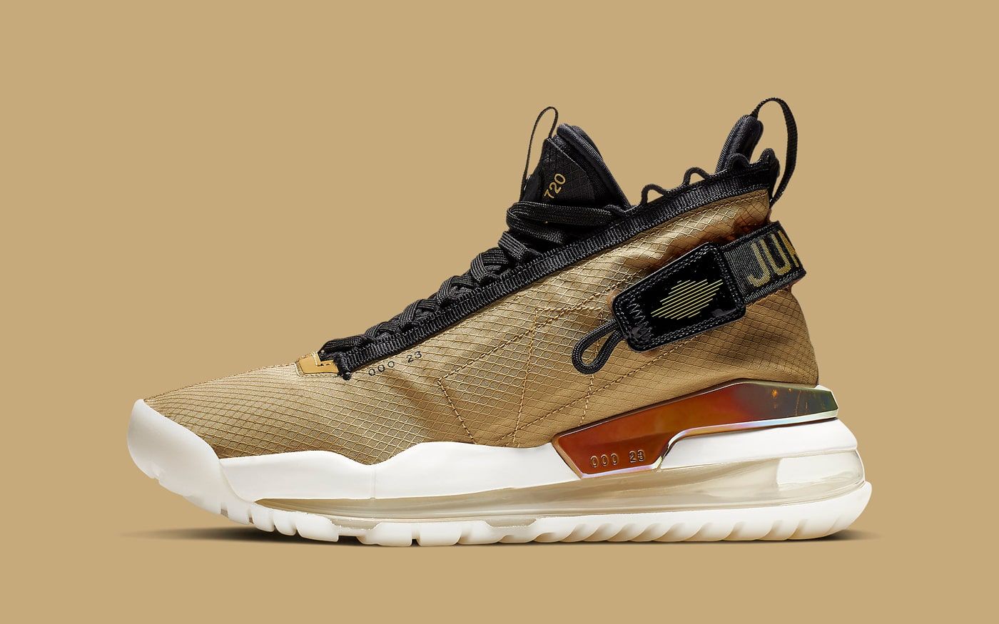 First Look Air Jordan Protro Max 720 in Gold and Black House