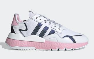 adidas girl Nite Jogger Womens White True Pink E7942 1