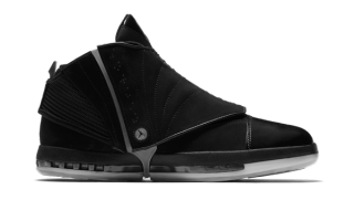 Speculative mock-up of the Air Jordan 16 "Black Pack" retro.