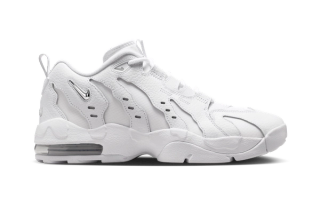 Men's Nike Air DT Max ’96 Low in a “White/Light Smoke Grey/Metallic Silver” color scheme.