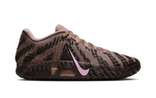 Ja Morant's Nike Ja 3 basketball shoe in a "Mink Brown" color scheme.