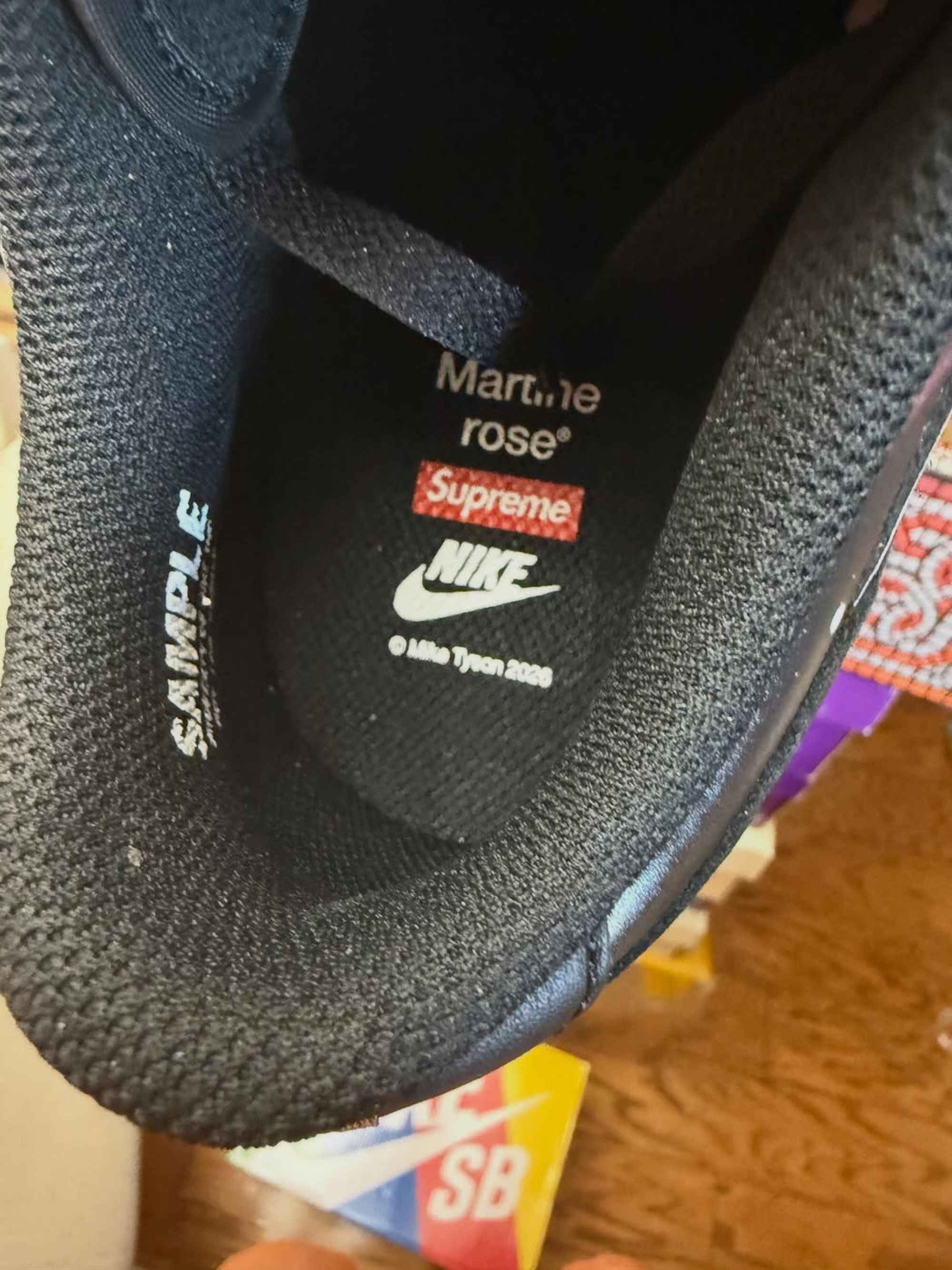 Supreme® x Martine Rose® x Mike Tyson x Nike Dunk Low (SKU: JA1868-001). Photo via @kcscowboys1977 on Instagram.