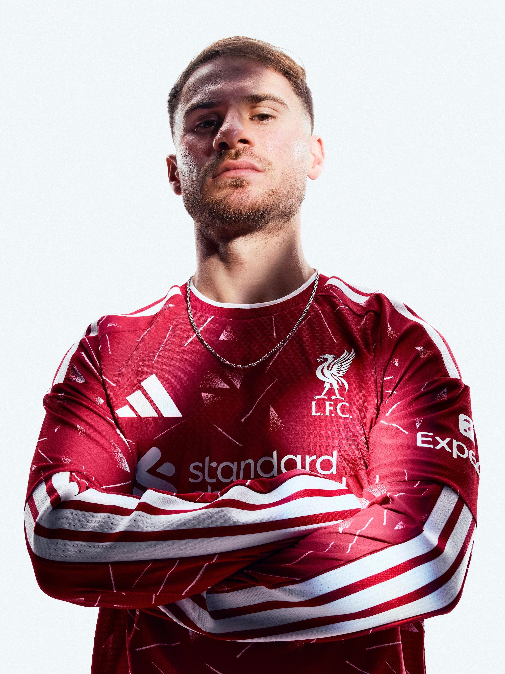Alexis Mac Allister for Liverpool 26/27 Home kit. Photo via adidas.