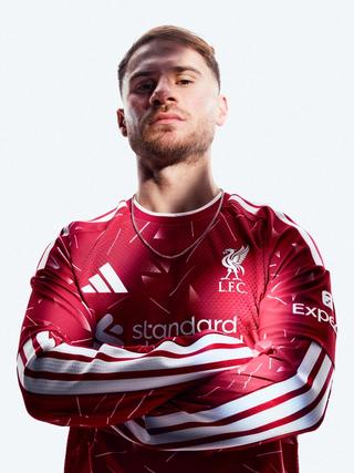 Alexis Mac Allister for Liverpool 26/27 Home kit. Photo via adidas.