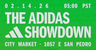 Poster for adidas Basketball's Showdown series of events in celebration of 2026 NBA All-Star Weekend.