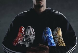 Hugo Ekitike in promo material for adidas Y-3s +F50 Tunit Beast Pack 20th Anniversary retro collection.