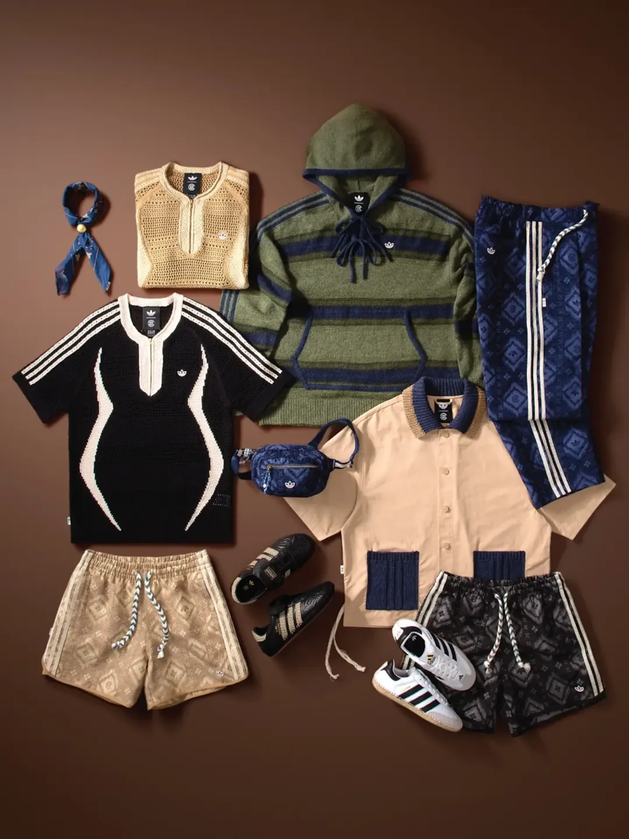 Edison Chen's CLOT x adidas Originals "Mundial" Collection in celebration of the 2026 World Cup™—including apparel, accessories, a CLOT Mundial and Samba Mundial.