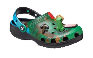 The Minecraft x Crocs Classic Clog Appears with Pickaxe and Creeper Jibbitz™ Charms