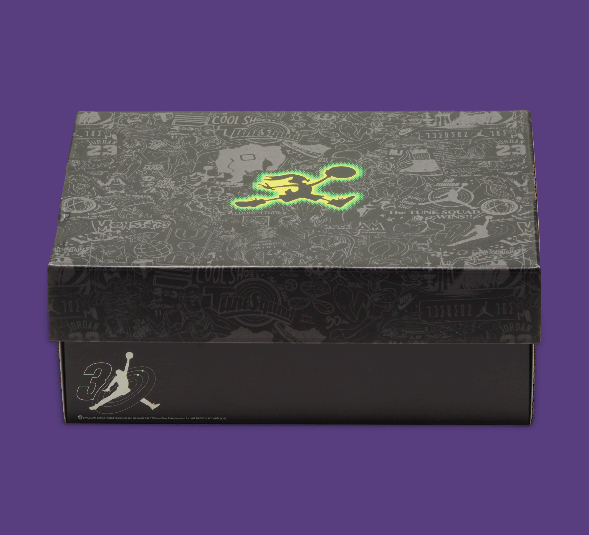Little Kids' Space Jam x Air Jordan 1 Low "Air Bugs" Shoe Box (SKU: JA5474-001). Photo via Nike.