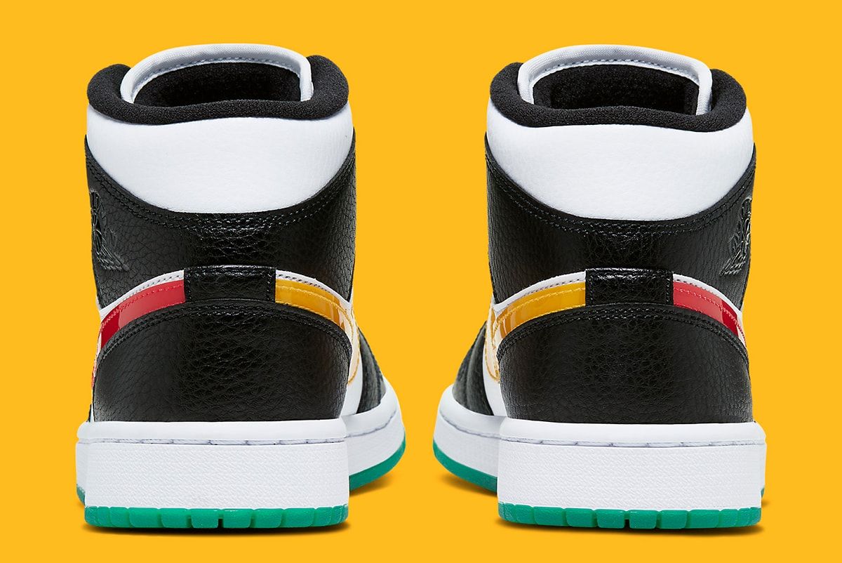 Nike air jordan 1 shop mid black/university red/white/lucid green