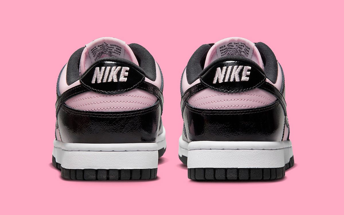The Nike Dunk Low Appears in Pink and Black Patent Leather