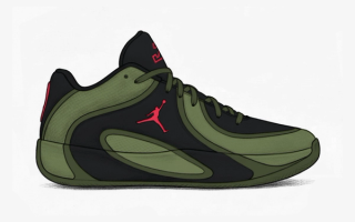 Speculative mock-up of the Jordan Tatum 4 in "Black/Moss Green" style for NBA All-Star Weekend 2026.