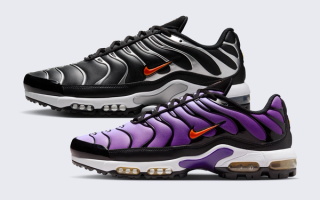 Nike's Air Max Plus Golf shoe in "Voltage Purple" and "Black/Metallic Silver" makeovers.