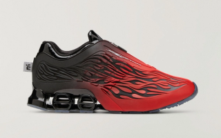 HELLSTAR x adidas Megaride S2 sneaker collaboration in a "Black/Red" color scheme.