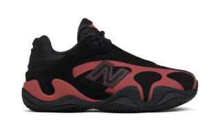 New Balance Maxey v1 "Black/Red" basketball shoe.