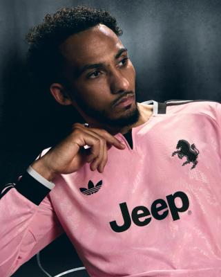 Juventus 26/27 Away Jersey in a "True Pink" color. Photo via adidas.